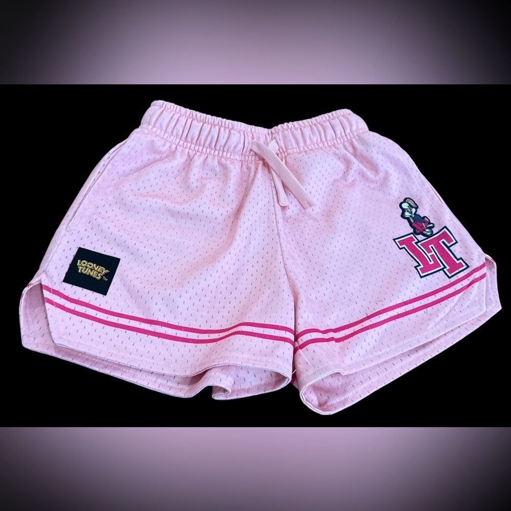 Looney Tunes Lola Bunny Pink Mesh Shorts Kids Small 8/9 Rare Space Jam